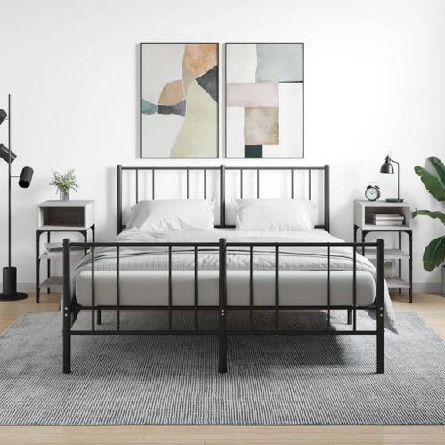 Vidaxl Tables De Chevet 2 Pcs Sonoma Gris 35x34,5x70cm Bois Ingénierie