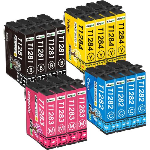 T1285 Cartouches d'encre compatibles avec Epson T1285 T1281 T1282 T1283 T1284 pour Epson Stylus SX235W SX230 SX125 S22 SX130 SX420W SX425W SX430W BX305FW BX305F SX440W SX435W SX445W(16 Pack)(Q398)