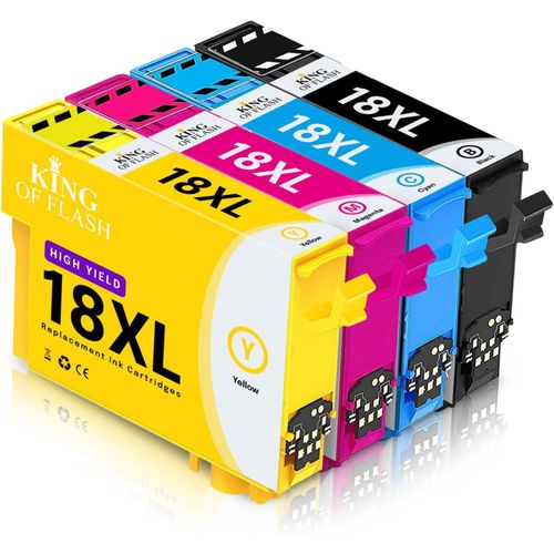 neuf Imprimante compatible cartouches d'encre Cyan,magenta,jaune,noir pour Epson t1815 EPSON XP-30,102,202,305,405,205,302,415,415,412,315,312,215,212,405 WH Imprimantes - 1 Set of 4(Q1526)
