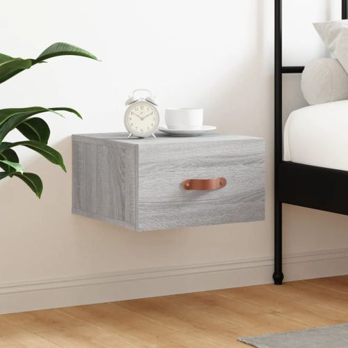 Vidaxl Table De Chevet Murale Sonoma Gris 35x35x20 Cm