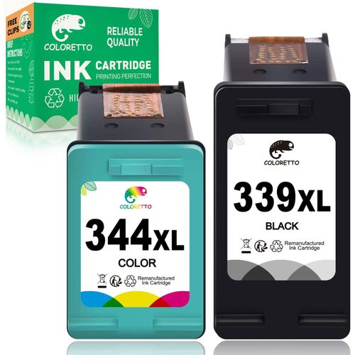 339 XL 344 XL Cartouches d'encre Remanufacturées pour HP 339XL pour HP DeskJet 5490 5740 5940 6830 6840 6940 D4145 OfficeJet 6300 7205 7210 PhotoSmart 2570 2573 2575 PSC 2305 2306 Imprimante(Q285)