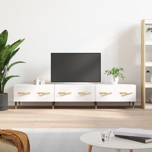 Vidaxl Meuble Tv Blanc 150x36x30 Cm Bois D'ingénierie