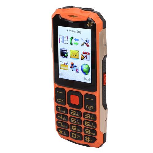 Téléphone Senior 2G Easy Dial Alarme SOS Téléphone Senior avec Gros Bouton Batterie 4800mAh Antidérapante écran 2,8 Pouces pour Les Voyages Orange