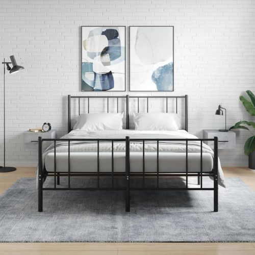Vidaxl Tables De Chevet Murales 2 Pcs Gris Béton 35x35x20 Cm