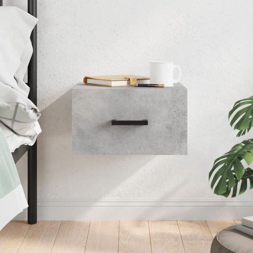 Vidaxl Table De Chevet Murale Gris Béton 35x35x20 Cm