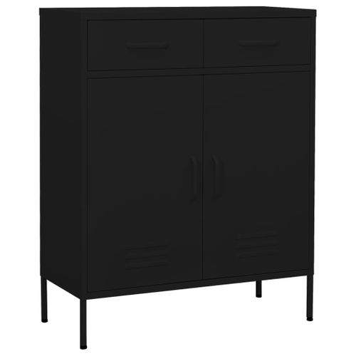 Vidaxl Armoire De Rangement Noir 80x35x101,5 Cm Acier