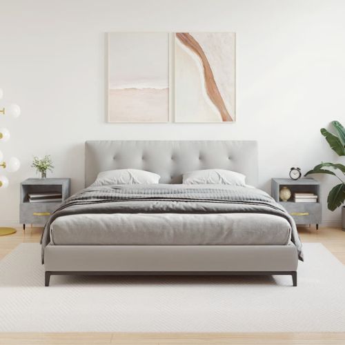 Vidaxl Tables De Chevet 2pcs Gris Béton 40x35x47,5cm Bois D?Ingénierie