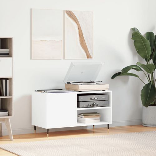 Vidaxl Armoire À Disques Blanc 85x38x48 Cm Bois D'ingénierie