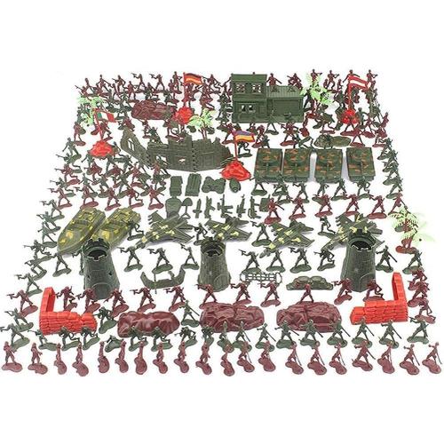 Lot De 290 Mini Figurines De Soldats - Kit De Base Militaire - Kit De Jeu De Soldats De Guerre - Homme De L'armée Et Équipement D'armes - Accessoires De Fête Pour Garçon.[V574]