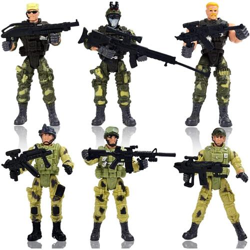 Jouet Figurine Militaire, Soldat Figurine Avec Arme Jouet Militaire Figurine Articulée Jouet Militaire En Plastique Jeu De Militaire Figurines D'action Mobiles De Combat Pour Enfants 6pcs.[V620]