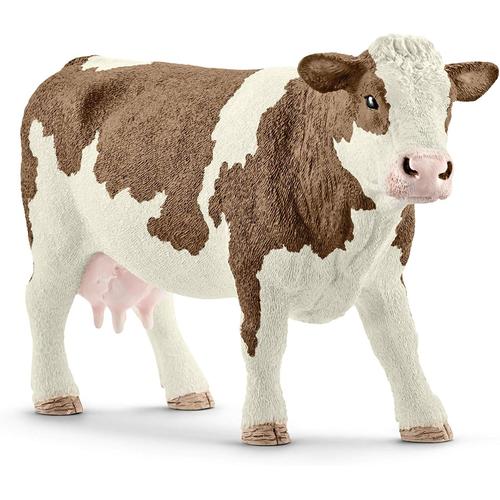 Vache Simmental Française, Dès 3 Ans, Farm World - Figurine, 13 X 4 X 7,7 Cm.[V788]