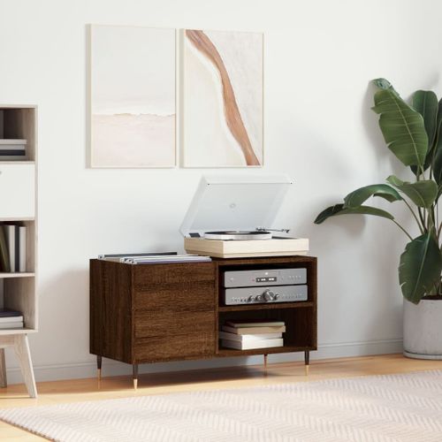 Vidaxl Armoire À Disques Chêne Marron 85x38x48 Cm Bois D'ingénierie