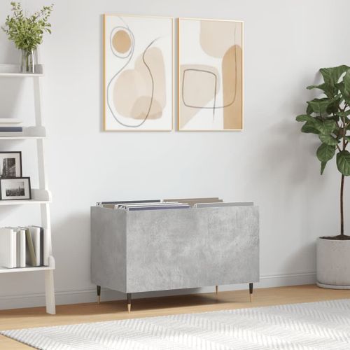 Vidaxl Armoire À Disques Gris Béton 74,5x38x48 Cm Bois D'ingénierie