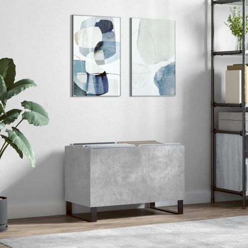 Vidaxl Armoire À Disques Gris Béton 74,5x38x48 Cm Bois D'ingénierie