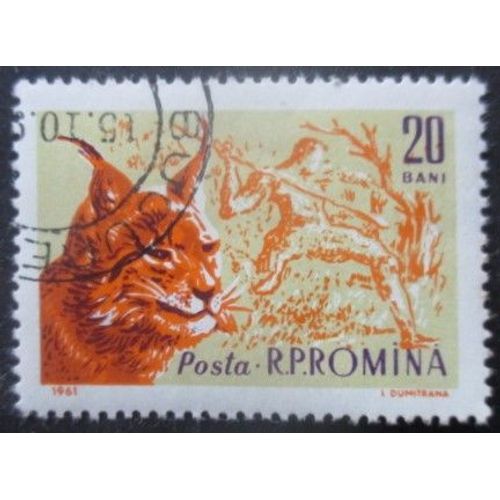 Roumanie N°1782 Lynx Oblitéré