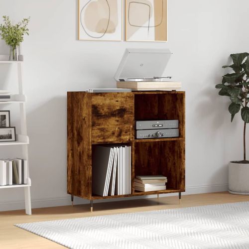 Vidaxl Armoire À Disques Chêne Fumé 84,5x38x89 Cm Bois D'ingénierie