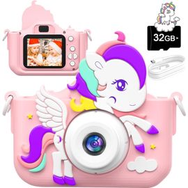 Appareil Photo Pour Enfants,2.0 Pouces Appareil Photo Enfant,Hd 1080p Appareil Photo Numérique Enfant Licorne,Selfies Appareil Photo,Cadeau Parfait Pour Les Anniversaires/Noël,Camera Fille De 3 À 12
