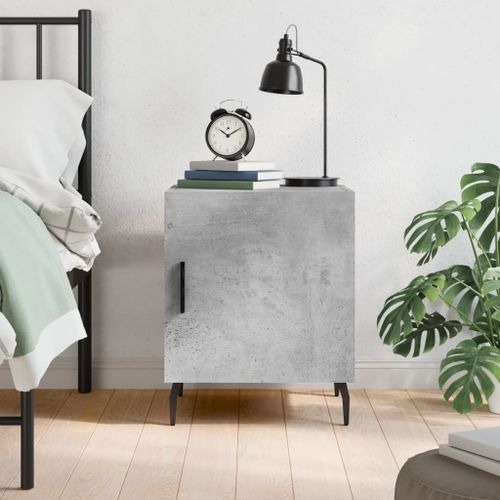 Vidaxl Table De Chevet Gris Béton 40x40x50 Cm Bois D?Ingénierie
