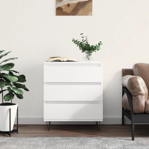 Vidaxl Buffet Blanc 60x35x70 Cm Bois D'ingénierie