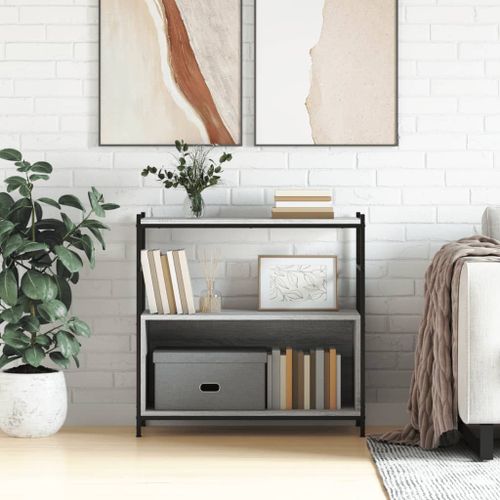 Vidaxl Bibliothèque Sonoma Gris 80x30x78,5 Cm Bois D'ingénierie Et Fer