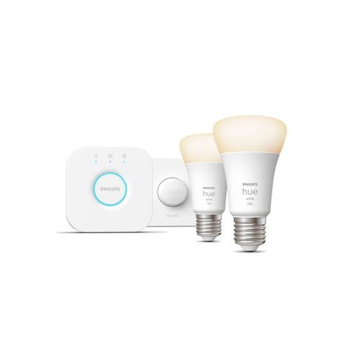 Philips Hue Kit De Démarrage : 2 Ampoules Connectées E27 (1100) + Bouton Connecté