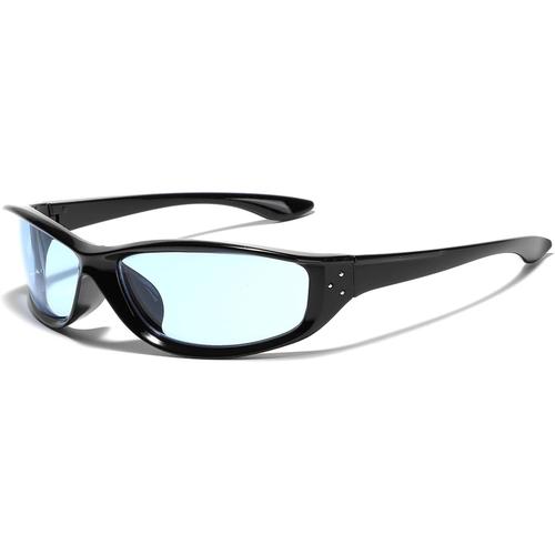 Lunettes De Soleil Carrées Tendance Pour Hommes Et Femmes, Monture Enveloppante Futuriste Y2k, Lunettes Teintées Rétro.[G2448]