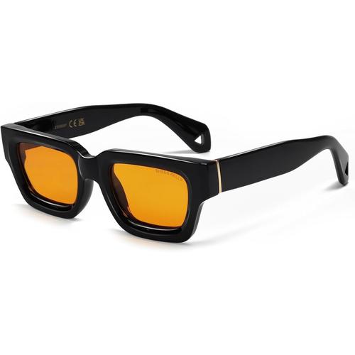 Lunettes De Soleil Carré Épais Rétro Pour Hommes Femmes Lunettes De Soleil Rectangulaires Étroites Et Épaisses Tendance Des Années 90.[G185]