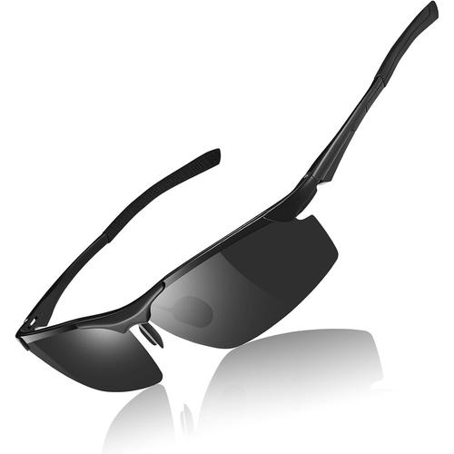 Lunettes De Sport Pour Hommes Lunettes De Soleil Polarisées Avec Monture Al-Mg Métallique Réglable Pour La Pêche, La Conduite.[G1729]