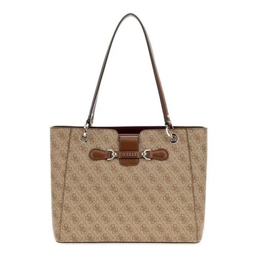 GUESS Sac à épaule brun clair marron pour femme - Nolana Noel Tote Latte Logo / Brown 280457