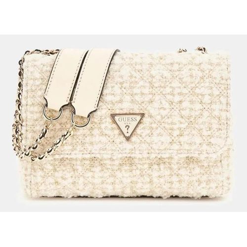 GUESS Sac de soirée crème doré pour femme - Giully 2 Compartment Convertible Flap Ivory 280220