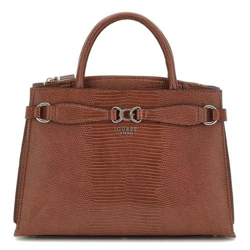 GUESS Sac à main marron pour femme Arlena Girlfriend Satchel Cognac 270496