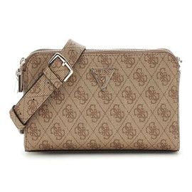GUESS Sac à épaule bandoulière brun clair marron pour femme - Eco Erica Status Crossbody Latte Logo 280316