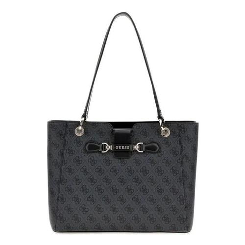 GUESS Sac à épaule gris foncé noir pour femme - Nolana Noel Tote Coal Logo 278720