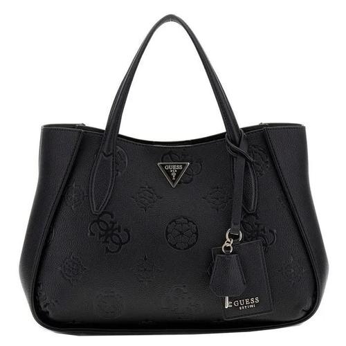 GUESS Sac à main noir pour femme Keandra Girlfriend Satchel Black Logo 269116