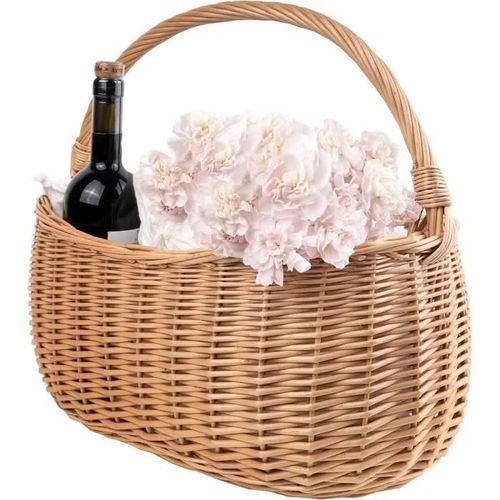 Panier de Rangement en Osier - CREATIVE HOME - 45 x 26 x 41 cm - Marron - Artisanal