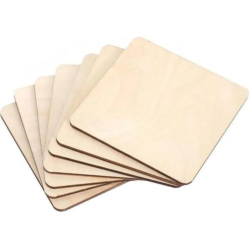 Creative Deco 10 X Dessous De Verre En Bois Carré | 10 X 10 Cm | Découpes Contreplaqués | Non-Peint | Tasses, Verres, Gobelets