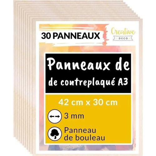 Panneau De Contreplaqué En Bois - Creative Deco - A3 - 3 X 420 X 300 Mm - Antidérapant - Artisanal