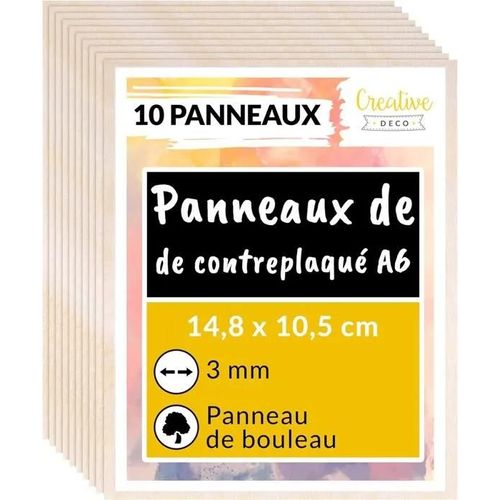 Creative Deco 10 X A6 Contreplaqué En Bois Brut | 3 X 148 X 105 Mm (+-- 0,5 Mm) | Panneau De Baltique Bouleau Artisanal