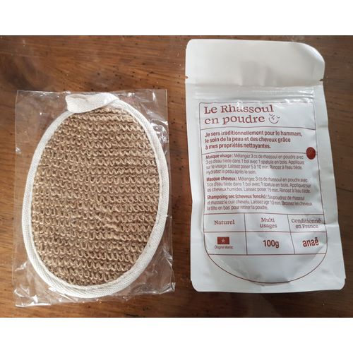 Gant De Massage Et Poudre De Rhassoul 100g 