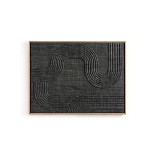 AM.PM - Art mural en feuilles de palmier tissées, Telaga - Noir