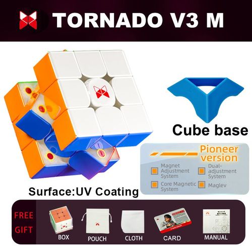 Qiyi Xman-Cube Magique Tornado V3,Noyau Magnétique Maglev 3x3x3,Puzzle De Vitesse Professionnel 3x3,Jouets Pour Enfants - Type Pioneer Maglev Uv