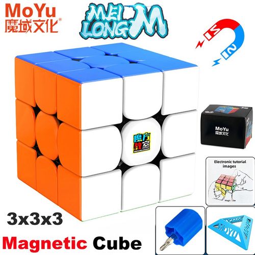 Moyu Meilong Series Magic Cube Pour Enfants,3x3,2x2,4x4,5x5,Professionnel,Spécial,Vitesse,Puzzle,Jouet, - Type Magnetic 3x3x3 #D