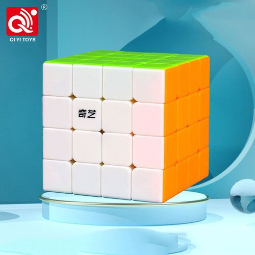 Qiyi-Cube Magique En Forme De Dakota Ide En Cuir Chevelu D'érable,Autocollant Noir,Sq1 Twisted Alien,2x2,3x3,5 Tours Inclinés, - Type 4x4 Colorful