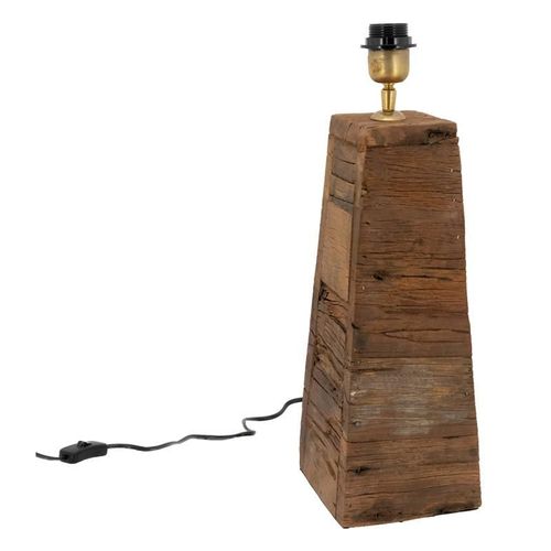 Pied De Lampe En Bois Recyclé H49