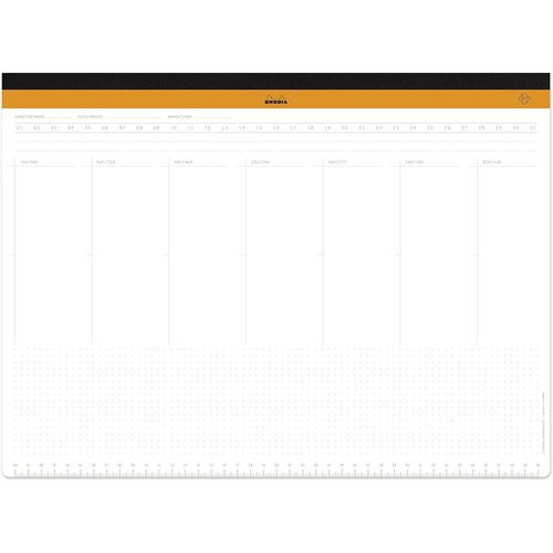 Rhodia Sous-Main Semainier Entoil¿ - A3+ - 42 X 30,9 Cm - 60 Feuillets D¿Tachables