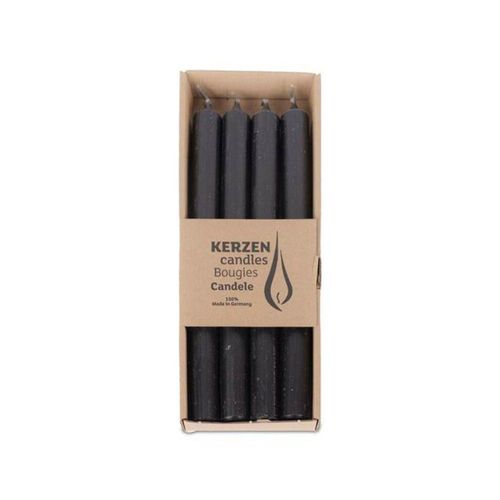 4 BOUGIES FLAMBEAUX RUSTIQUE 25CM 10H NOIR