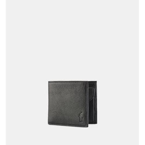 Polo Ralph Lauren - Porte-monnaie en cuir grainé - Noir