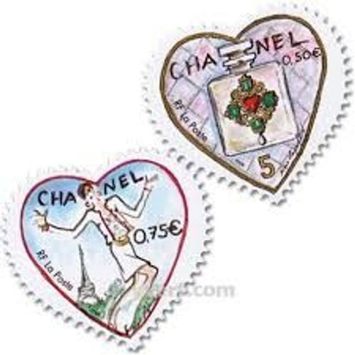 Saint Valentin : Coeurs Du Couturier Karl Lagerfeld (Chanel) La Paire Année 2004 Autoadhésifs N° 3632b 3633b Ou 38 39 Yvert Et Tellier Luxe