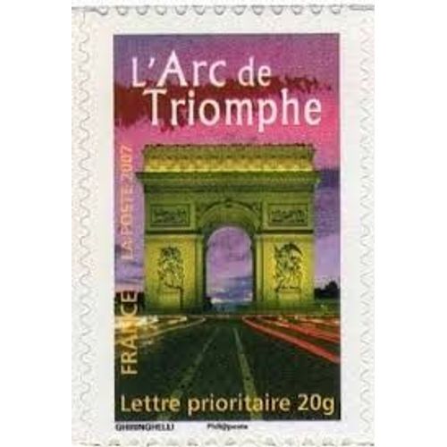 L'arc De Triomphe Personnalisé Année 2007 N° 3599a Yvert Et Tellier Luxe Validité Permanente