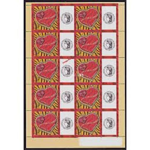 Saint Valentin : Coeurs Du Couturier Stéphane Roland De La Maison Jean-Louis Scherrer Feuillet Personnalisé Cérès 3862aa Année 2006 N° 3862aa Yvert Et Tellier Luxe Validité Permanente 50g